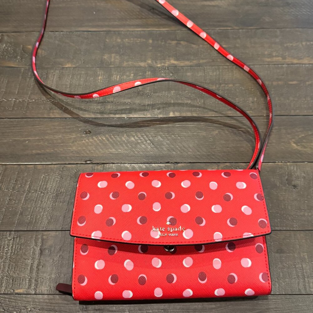 NWOT Kate Spade Laurel Way Winni Crossbody Bag - Digital Red Fiesta Dot